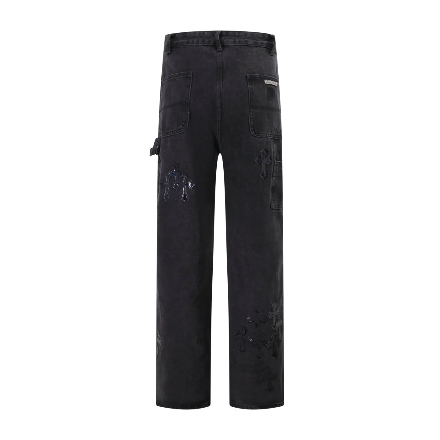P260 Style number: H890 Croxin & 𝐂𝐡𝐫𝐨𝐦𝐞 𝐇𝐞𝐚𝐫𝐭 ss25 limited imitation wood pants starry sky black leather jeans. Styles with different wash textures are very friendly to people with thin legs and thick legs. The slightly flared version perfectly modifies the leg shape. The timeless and moderate length makes it easy to match and match. It is the basis for various styles and is a must-have in your wardrobe! The fabric is stiff but also makes the upper body soft without losing texture. The washing process is even more perfect. It is a must-have item for everyone! ! ! Washed wheat, hang tag, pants label, three labels complete Color: black Size: 30-32-34-36